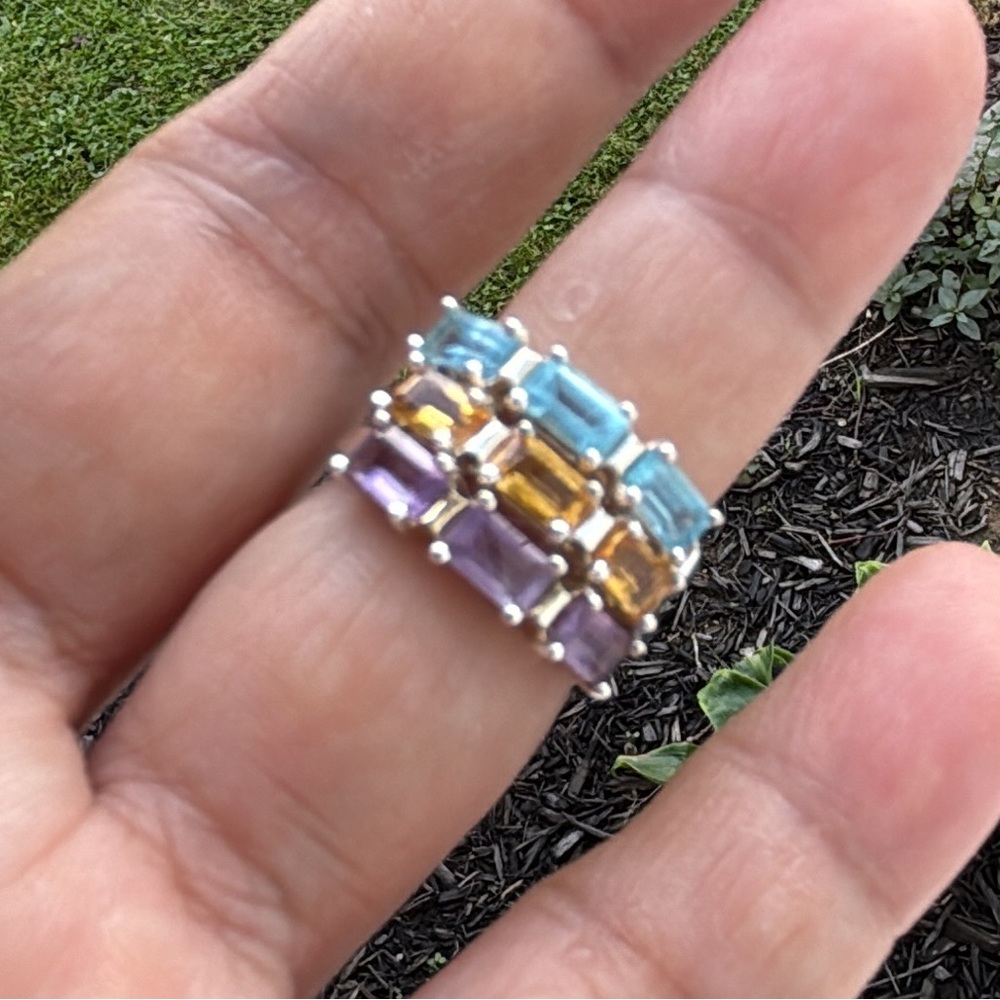 Stack Sterling Silver & Gemstone Ring Set - image 1